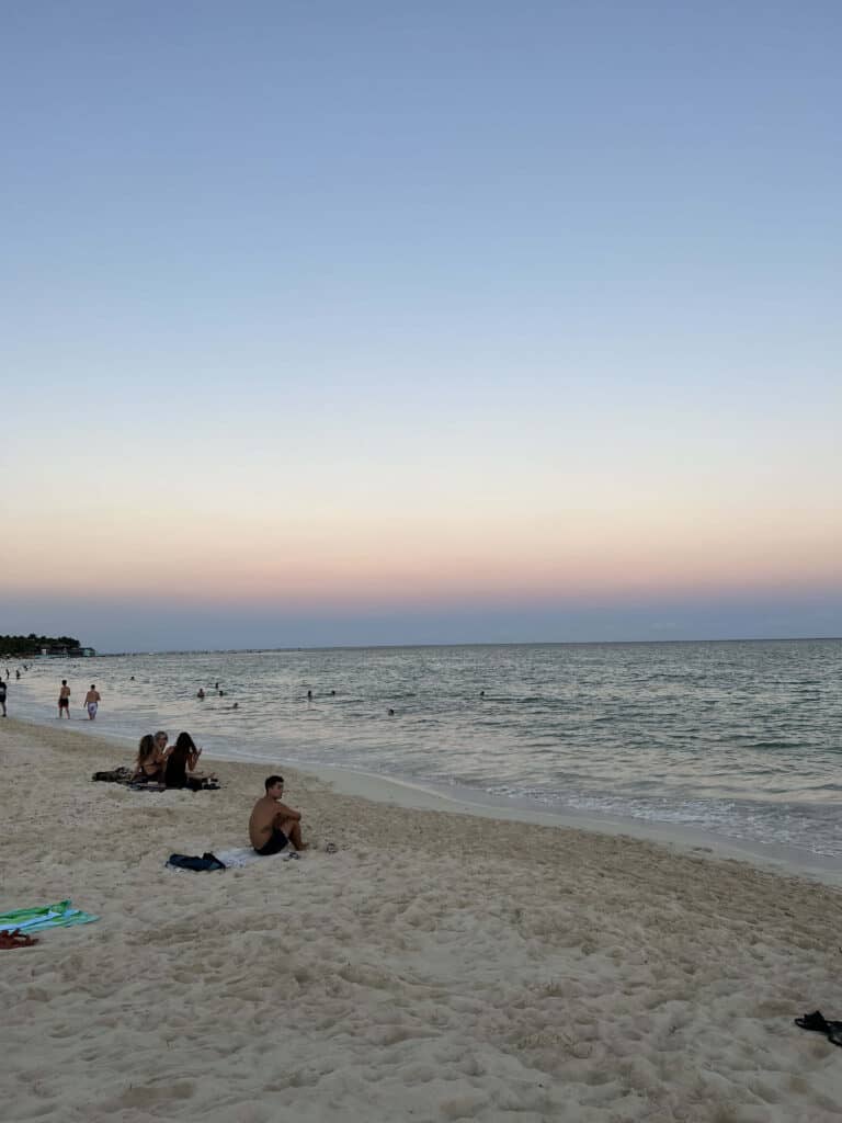 digital nomad beach sunset