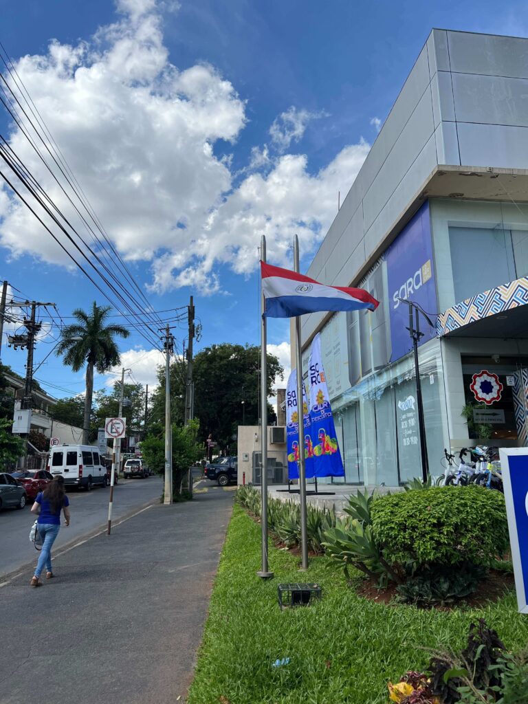 Paraguay flag in wind