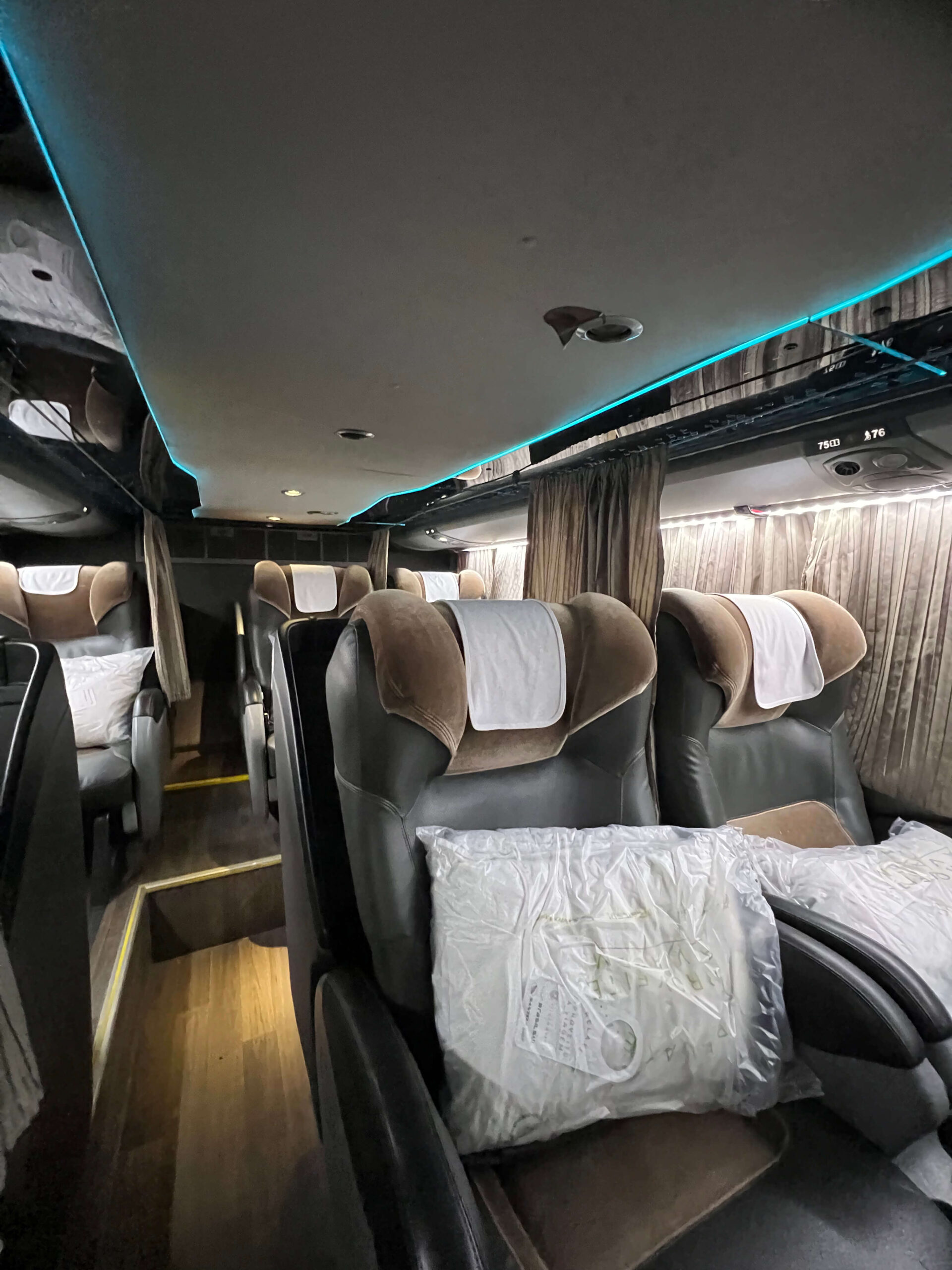 Seats in sleeper bus