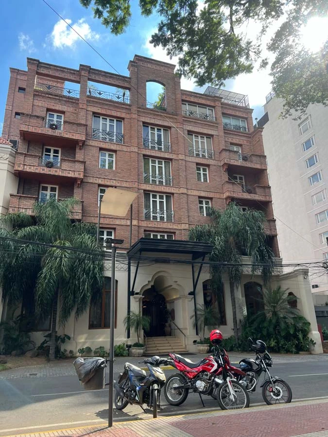 Old building on street