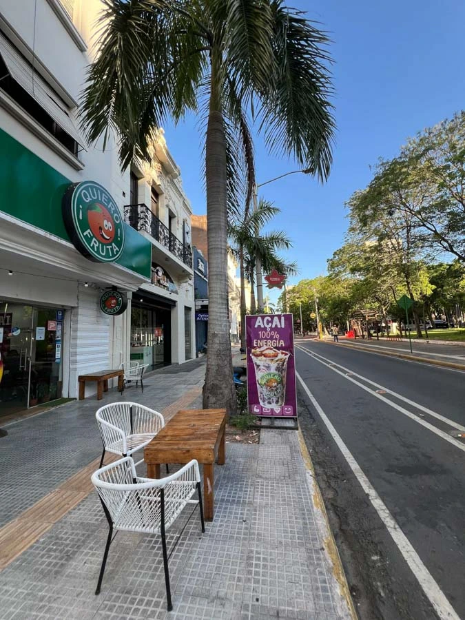 Street with palm trees