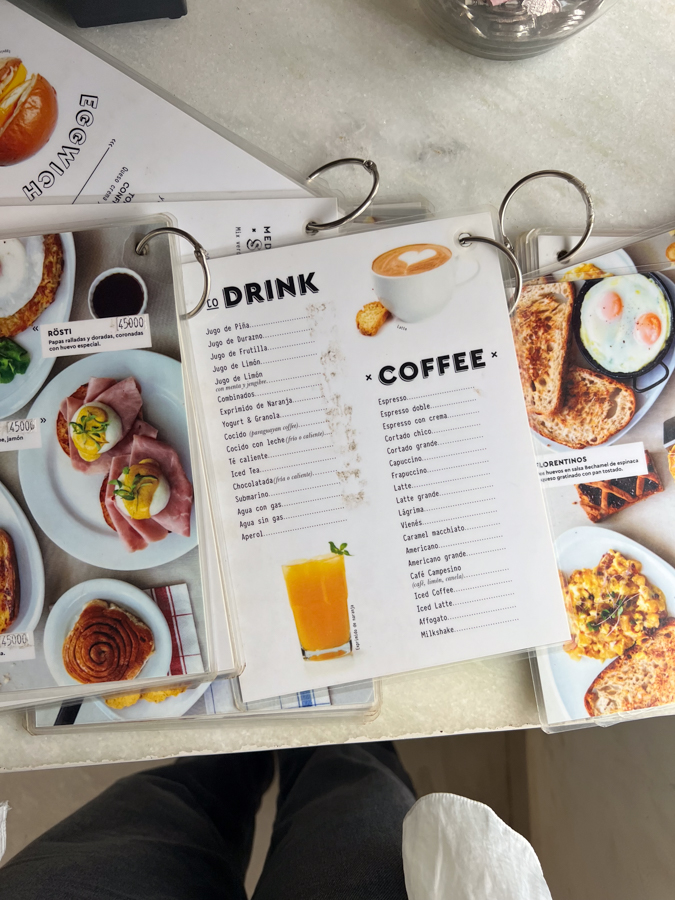 Cafe menu on table