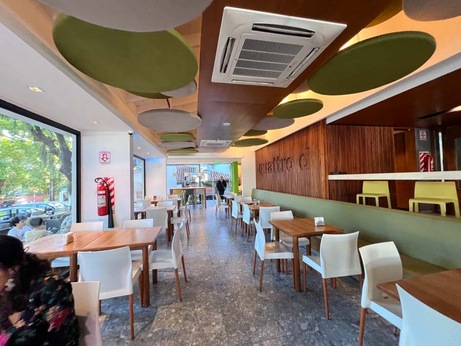 Cafe wooden with tables and chairs