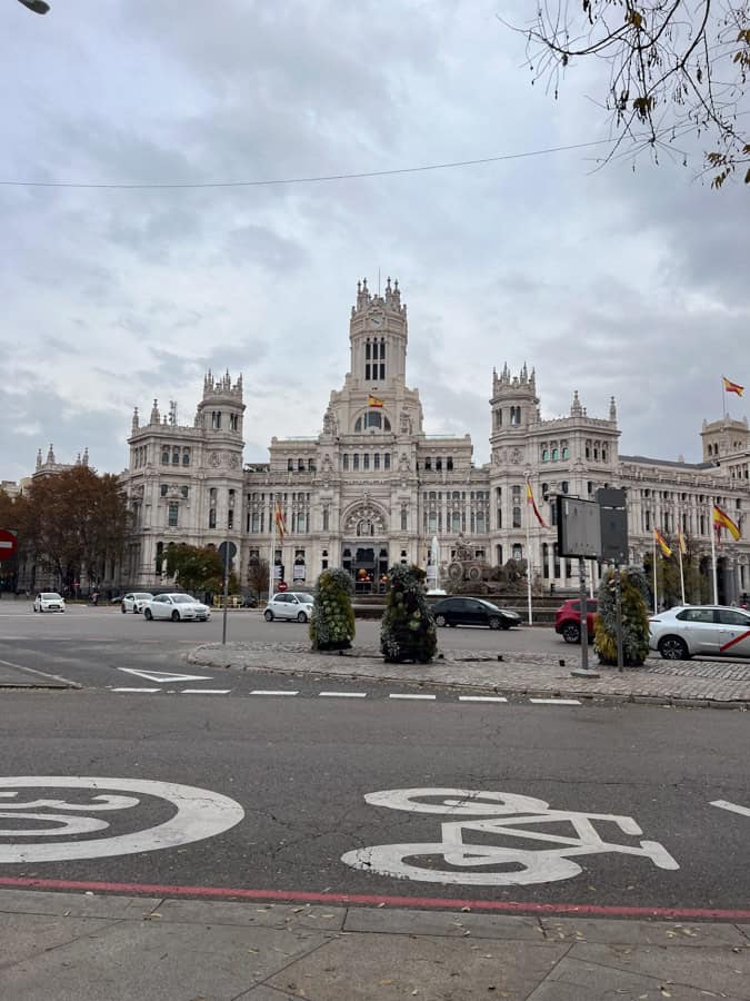 Madrid Spain at Christmas Plaza de Cibeles
