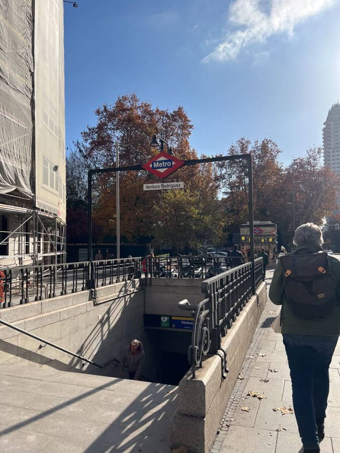 Metro stop in Madrid