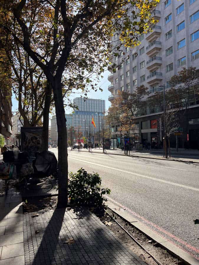 Walking the streets of Madrid in the fall