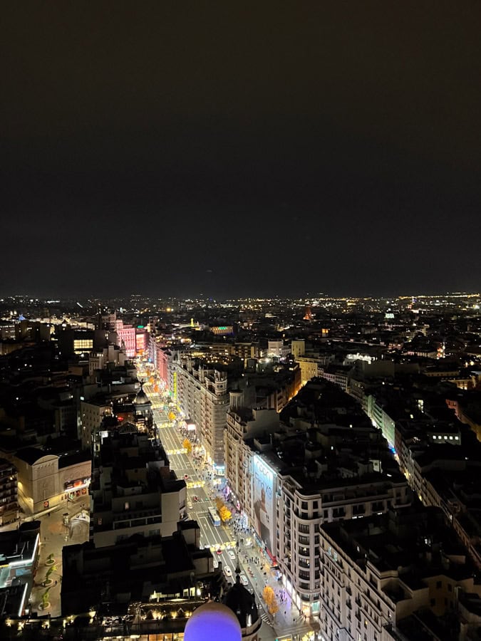 View from RIU hotel in Madrid Spain