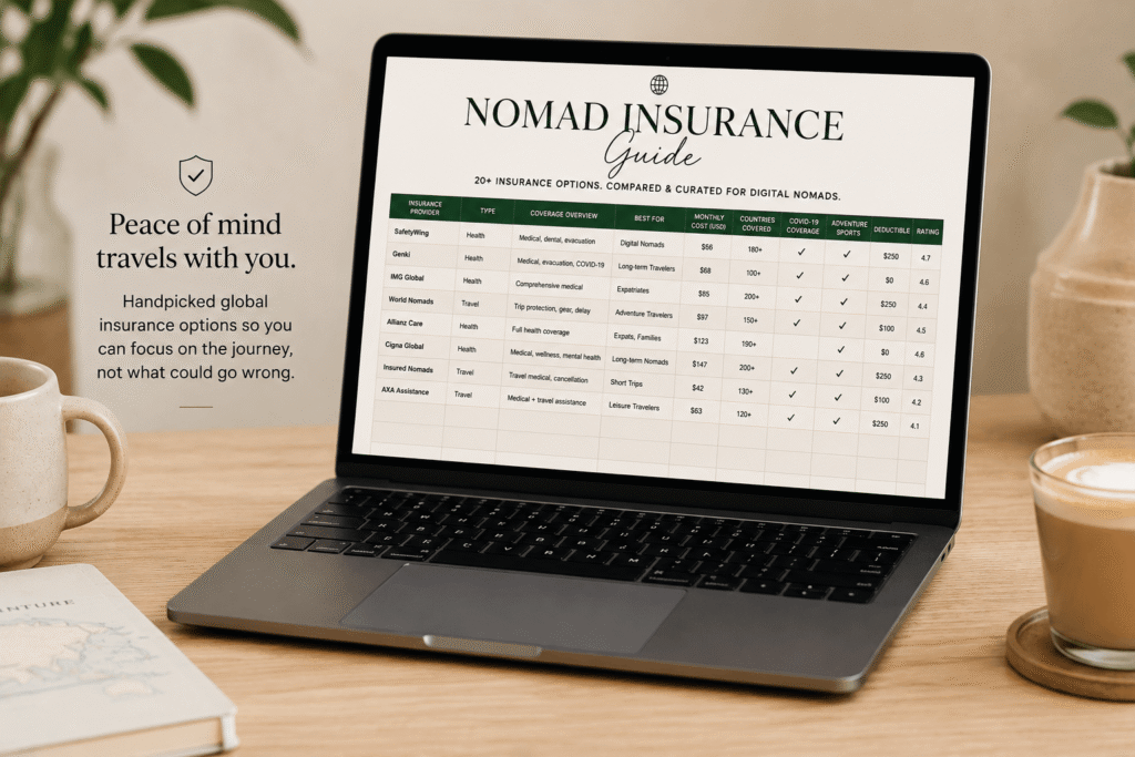 laptop with insurance options on screen on desk